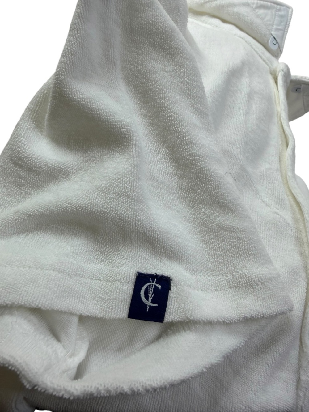 Criquet Terry Cloth Polo Shirt White Pocket Beach Pool Men's Large NWT - Picture 9 of 12
